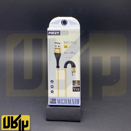 تصویر  کابل تبدیل USB به microUSB پینزی مدل V12 طول 1 متر