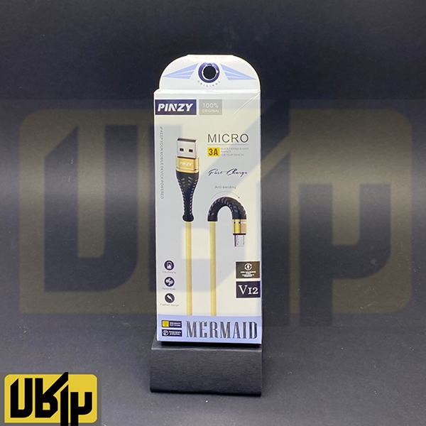تصویر  کابل تبدیل USB به microUSB پینزی مدل V12 طول 1 متر