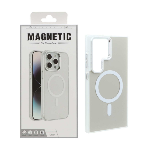 تصویر  قاب اورجینال Magnetic متال Magsafe مدل Samsung Galaxy S24 Ultra - نقره ای