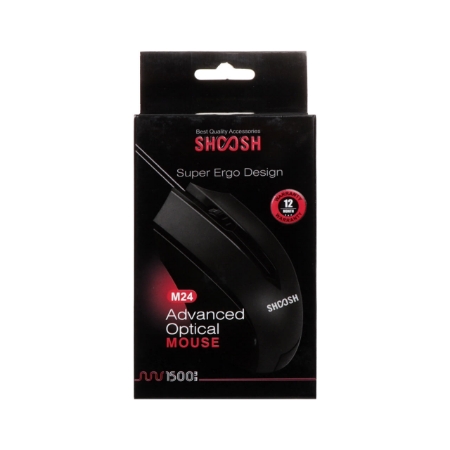 تصویر  ماوس باسیم Shoosh مدل M24 - مشکی - SMO
