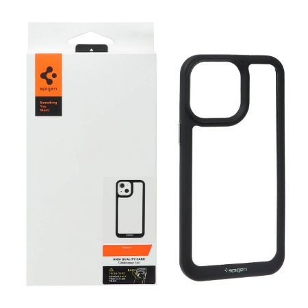 تصویر  قاب اورجینال Spigen مدل Apple iPhone 15 Pro Max - شفاف مشکی