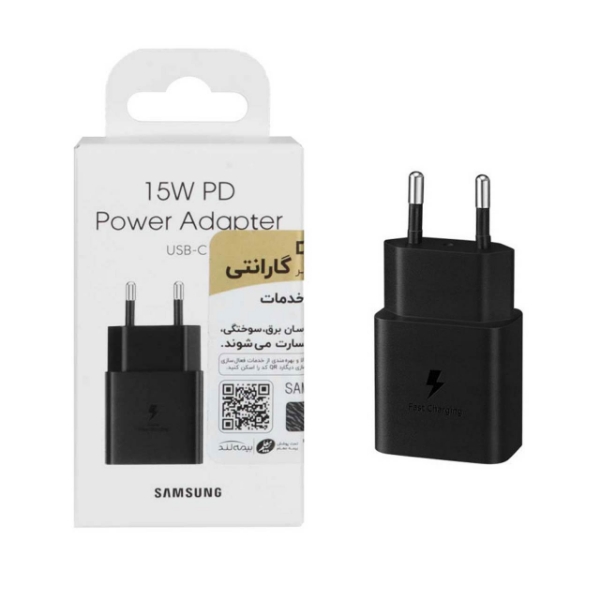 تصویر  شارژر دو پین SAMSUNG 15W مشکی DST 