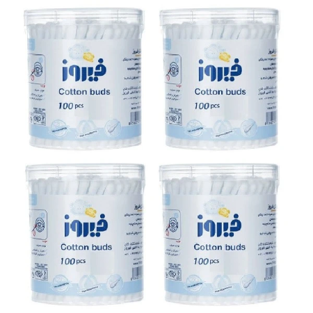 تصویر  گوش پاک کن فیروز مدل Cotton بسته 100 عددی