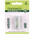 تصویر  باتری دوتایی نیم قلمی شارژی Panatech Rechargeable Ni-MH HR03 AAA 900mAh