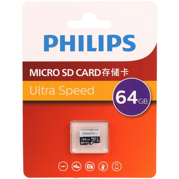 تصویر  رم میکرو 64 گیگ فیلیپس Philips Ultra Speed U3 A1 V30