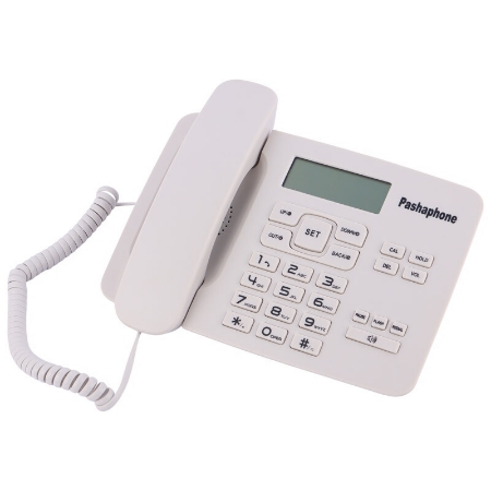 تصویر  تلفن رومیزی پاشافون Pashaphone KX-T7001CID سفید
